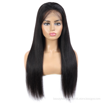 Cuticle Aligned Lace Front Natural Indian Human Hair Wig 180% Density Human Hair Wigs Vendors Remy lace Frontal Wigs